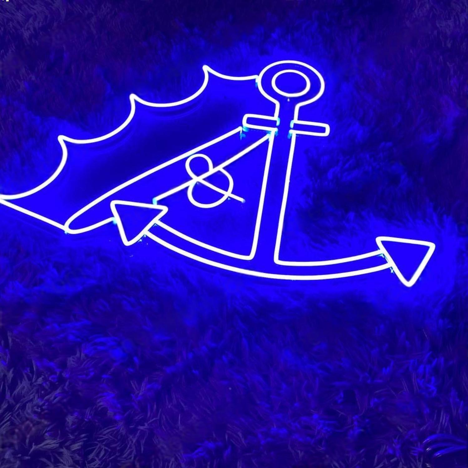 Navy Anchor Crown Led Neon Sign For Nautical Bar Decor | Shineneon