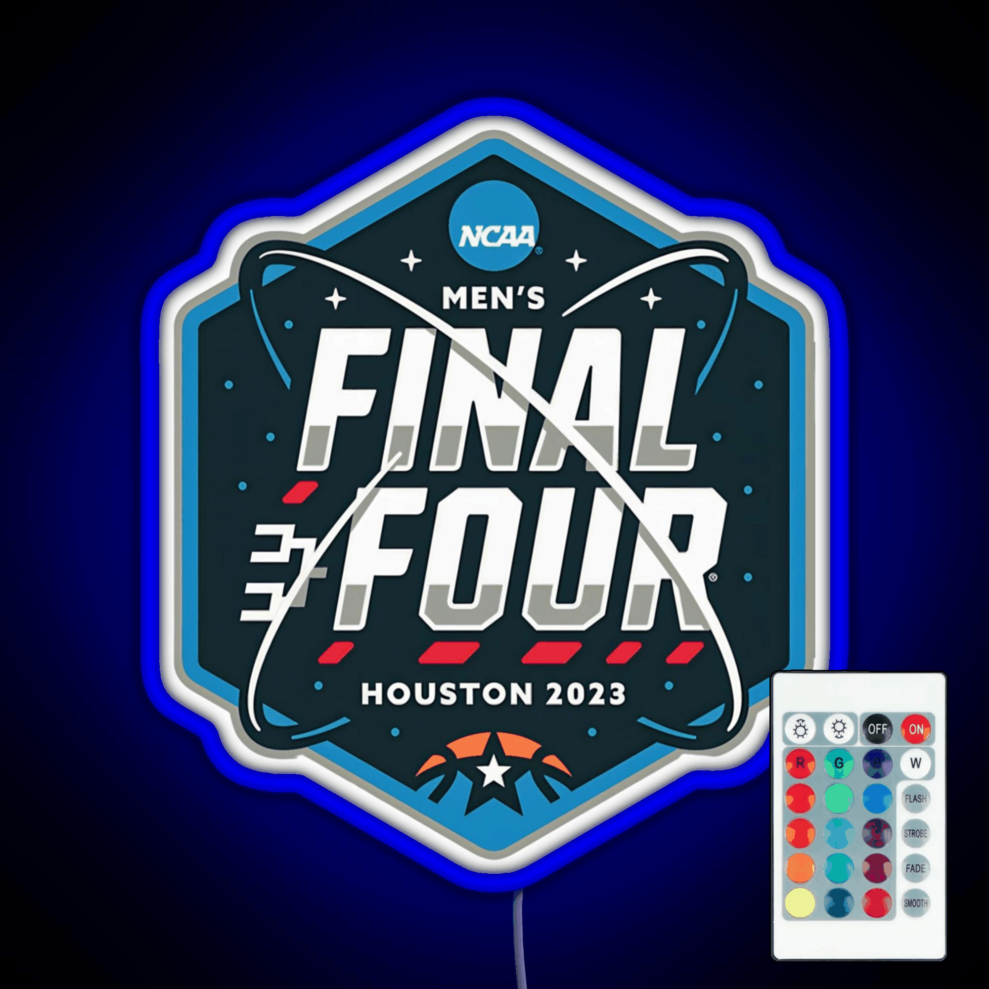 Ncaa Mens Final Four 2023 Houston Basketball Rgb Led Neon Sign Pop Wall Art