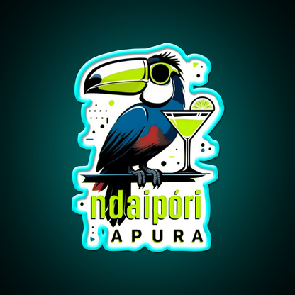 Ndaipori Apura No Rush Toucan With Cocktail Man Cave Bar Led Neon Sign Rgb Color