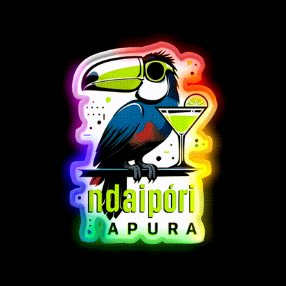 Ndaipori Apura No Rush Toucan With Cocktail Man Cave Bar Led Neon Sign Rgb Color