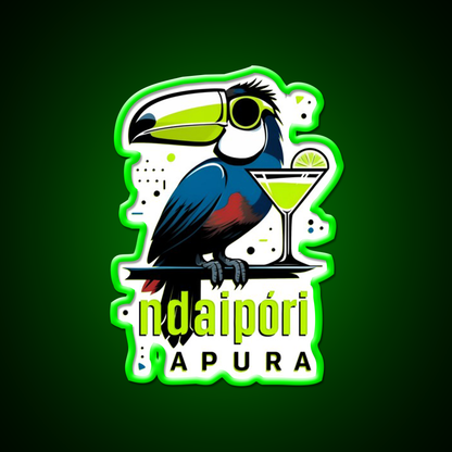 Ndaipori Apura No Rush Toucan With Cocktail Man Cave Bar Led Neon Sign Rgb Color