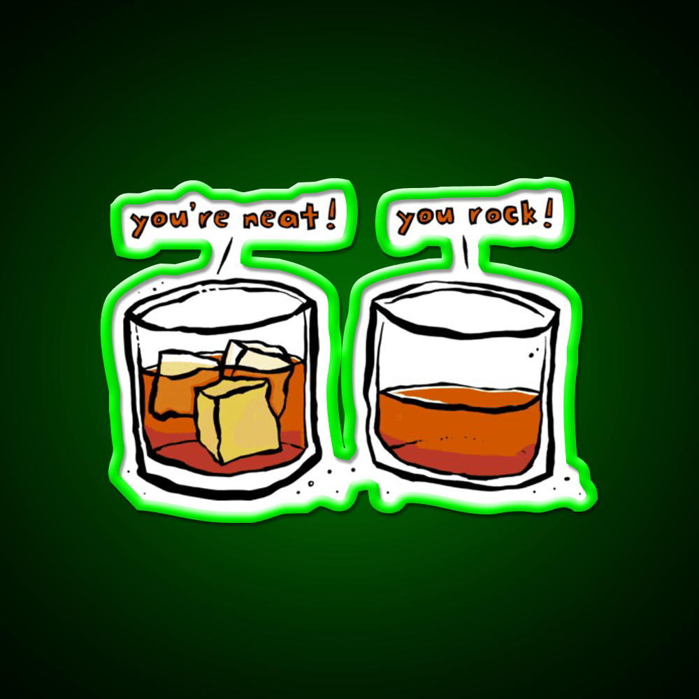 Neat Rocks Whiskey Drink Bar Led Neon Sign Rgb Color - Shineneon