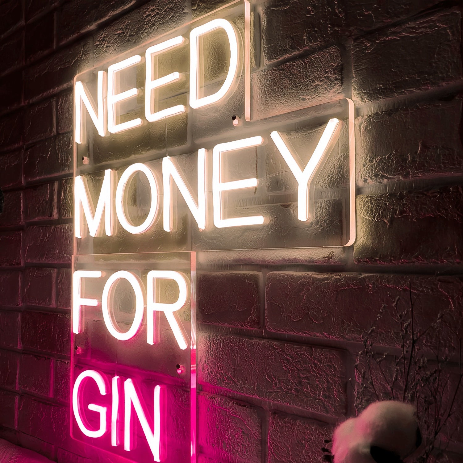 Need Money For Gin Light Up Your Space With A Quirky Neon Touch | Shineneon