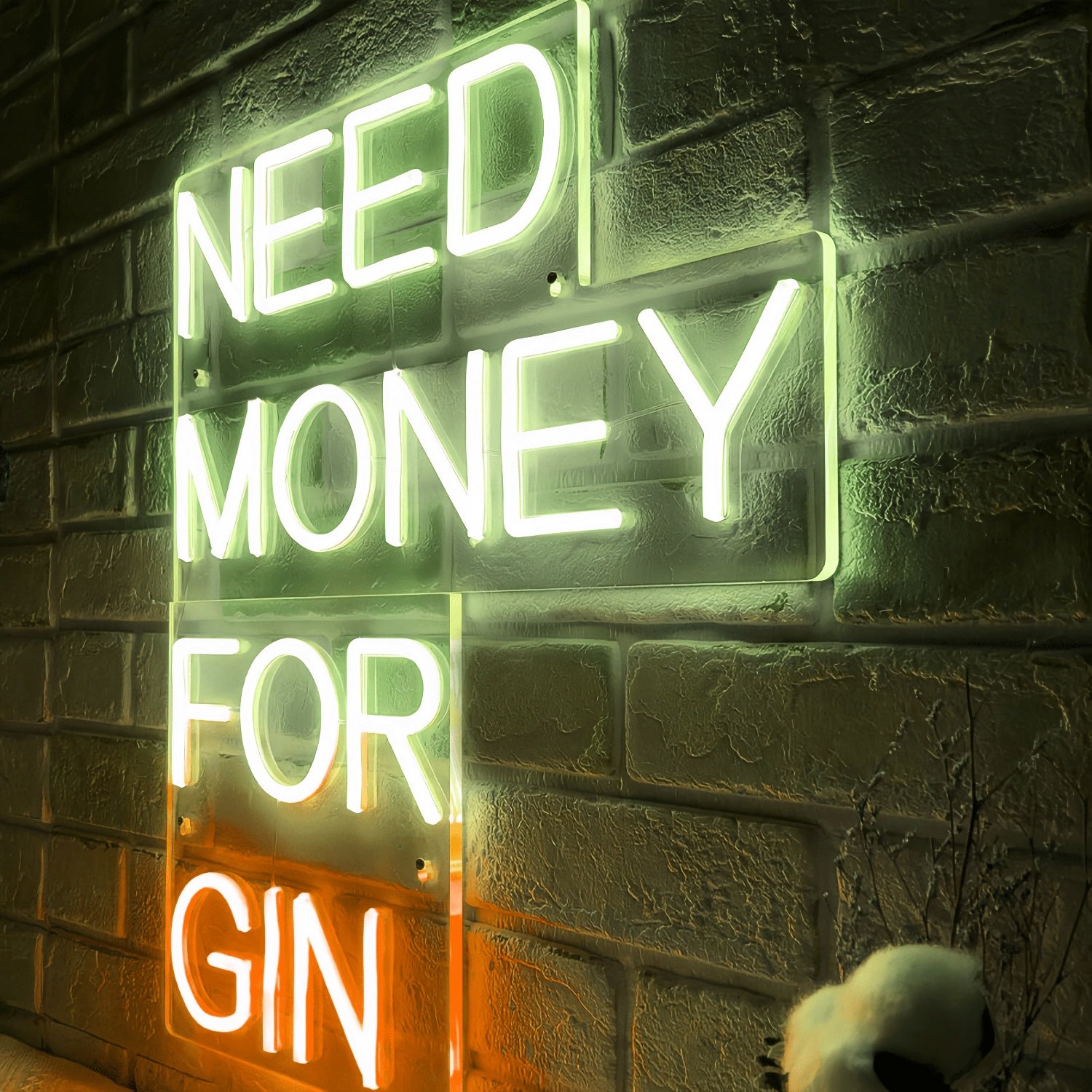 Need Money For Gin Light Up Your Space With A Quirky Neon Touch | Shineneon