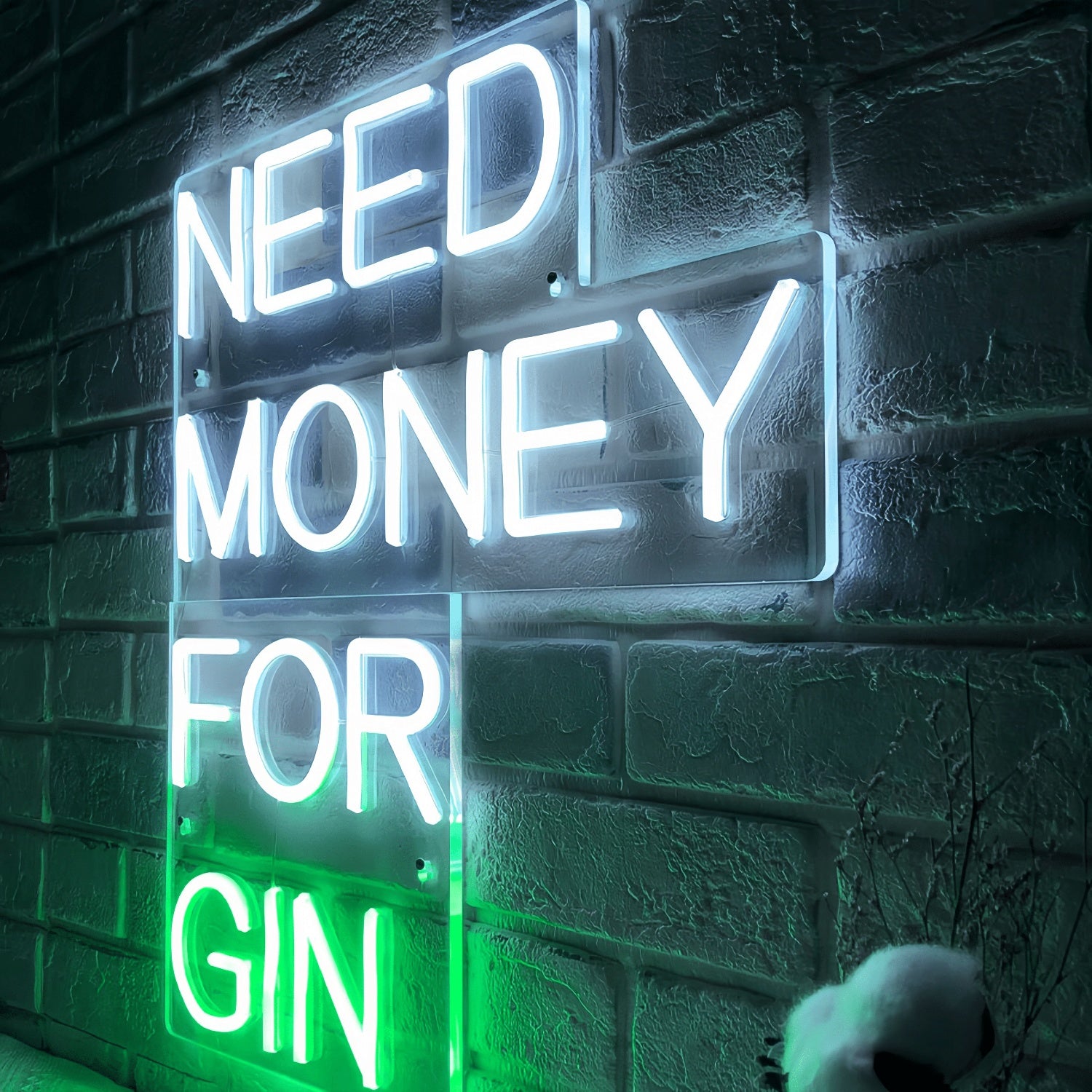 Need Money For Gin Light Up Your Space With A Quirky Neon Touch | Shineneon