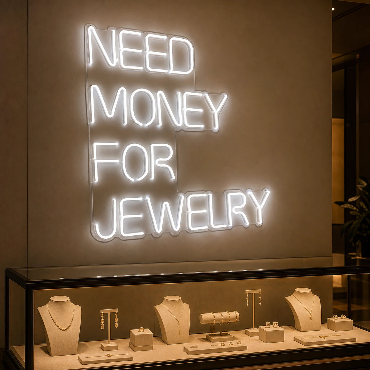Need Money For Jewelry LED Neon Sign Garage Man Cave Neon Sign real lifestyle scene