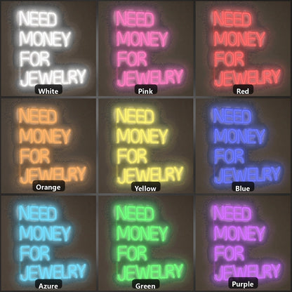 Need Money For Jewelry LED Neon Sign Garage Man Cave Neon Sign color grid