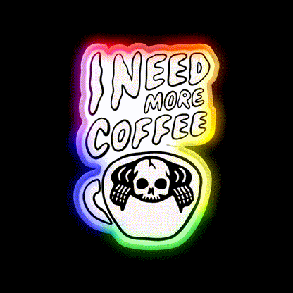Need More Coffee Cafe Led Neon Sign Espresso Bar Art Rgb Color