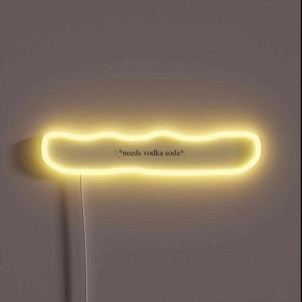 Needs Vodka Soda Rgb Led Neon Sign - Custom LED neon sign front view