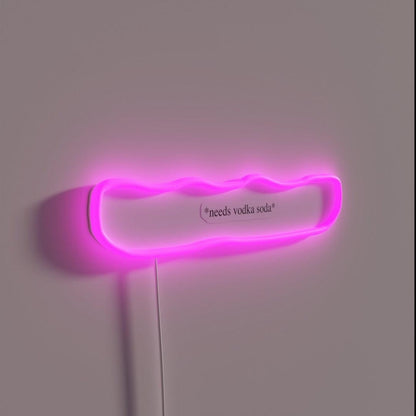 Needs Vodka Soda Rgb Led Neon Sign - LED neon sign close-up detail