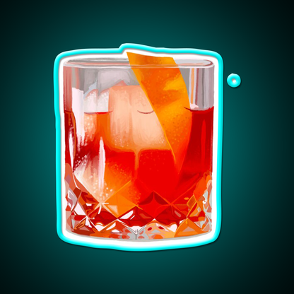 Negroni Cocktail Bar Decor Led Neon Sign Rgb Color - Size and dimension reference