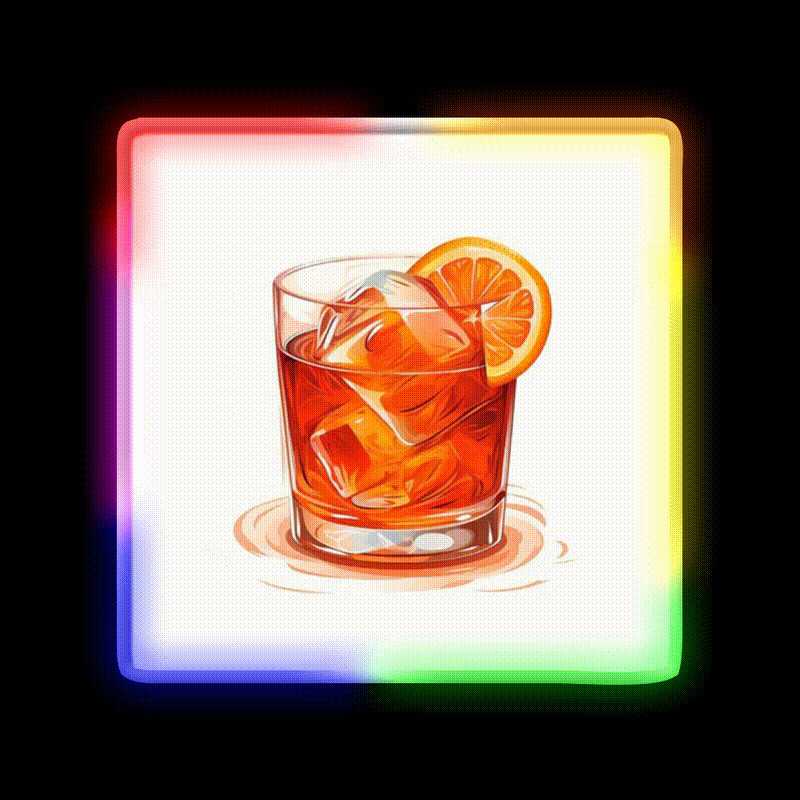Negroni Cocktail Bar Decor Led Neon Sign Drink Lounge Art Led Sign Rgb Color - LED neon sign close-up detail