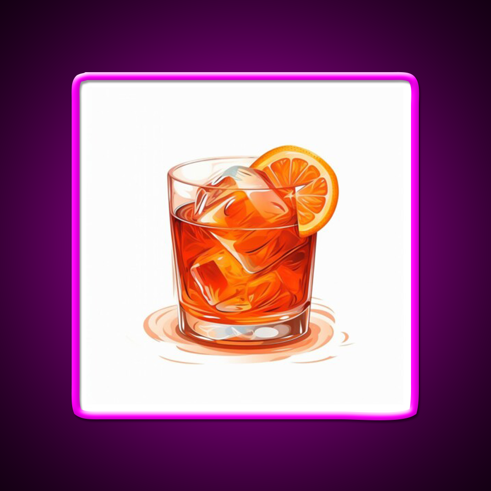 Negroni Cocktail Bar Decor Led Neon Sign Drink Lounge Art Led Sign Rgb Color - Neon sign mounted on wall in room