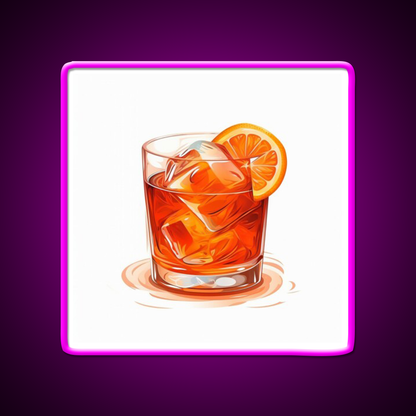 Negroni Cocktail Bar Decor Led Neon Sign Drink Lounge Art Led Sign Rgb Color - Neon sign mounted on wall in room