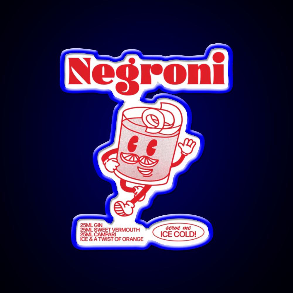 Negroni Cocktail Bar Decor Led Neon Sign For Cocktail Lovers Rgb Color - Shineneon