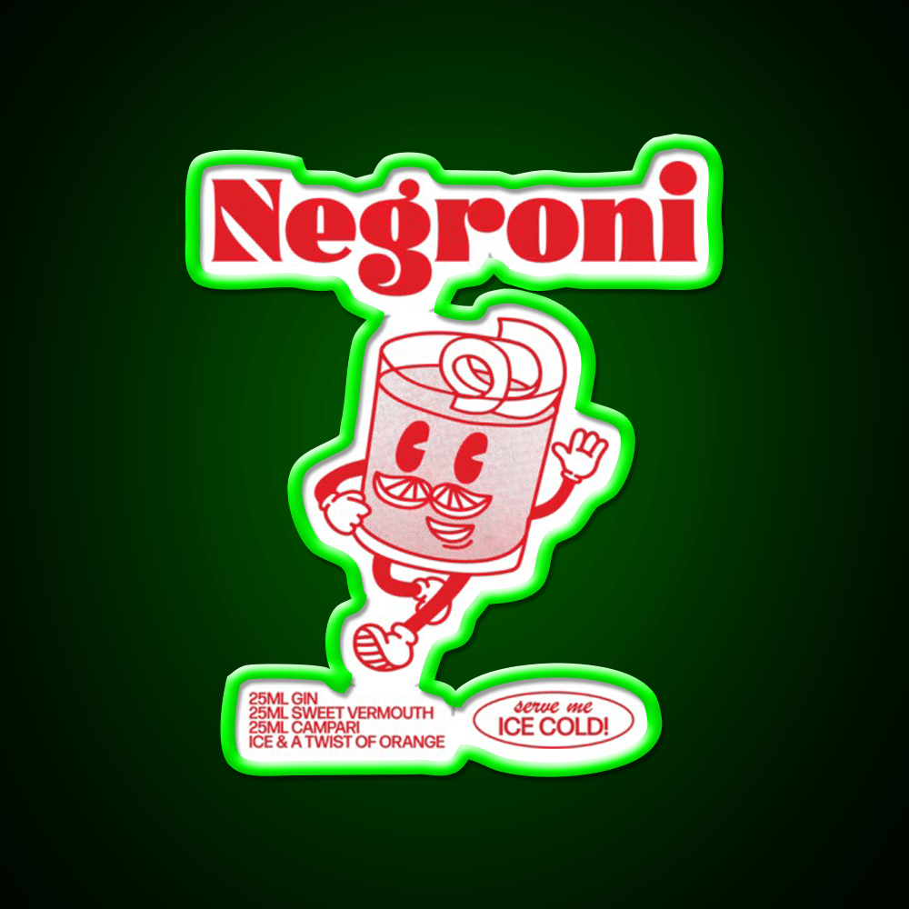 Negroni Cocktail Bar Decor Led Neon Sign For Cocktail Lovers Rgb Color - Shineneon