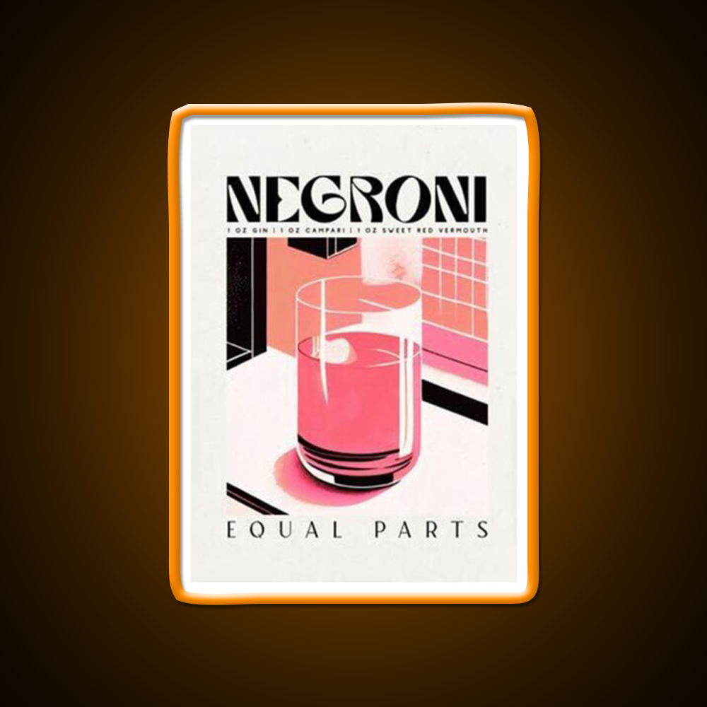 Negroni Cocktail Bar Decor Led Neon Sign Home Bar Decor Rgb Color - LED neon sign view 6