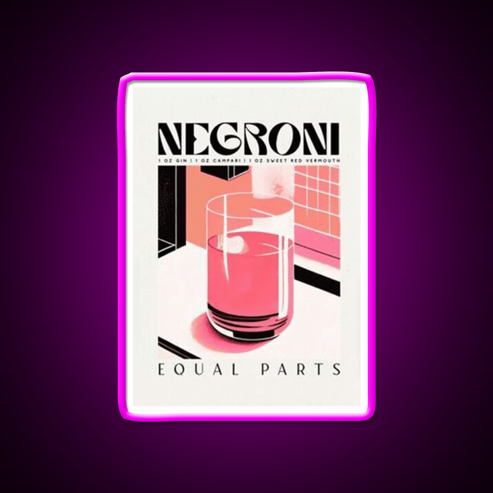 Negroni Cocktail Bar Decor Led Neon Sign Home Bar Decor Rgb Color - Shineneon