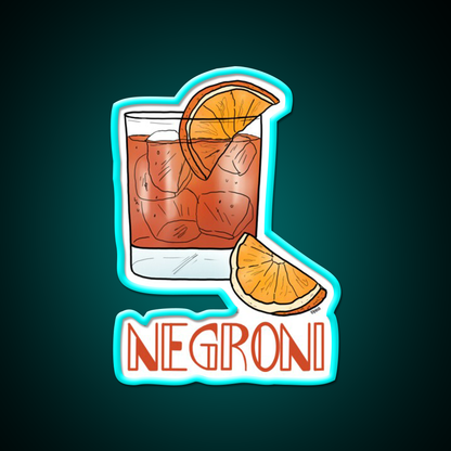 Negroni Cocktail Bar Decor Led Neon Sign Neon Party Sign Rgb Color - Size and dimension reference