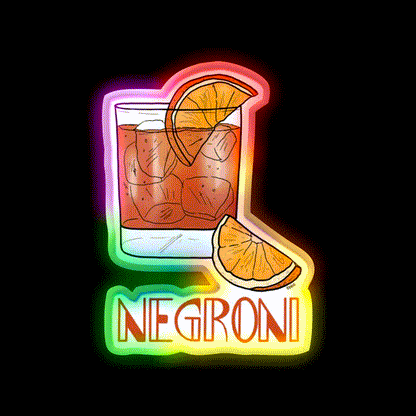 Negroni Cocktail Bar Decor Led Neon Sign Neon Party Sign Rgb Color - LED neon sign close-up detail