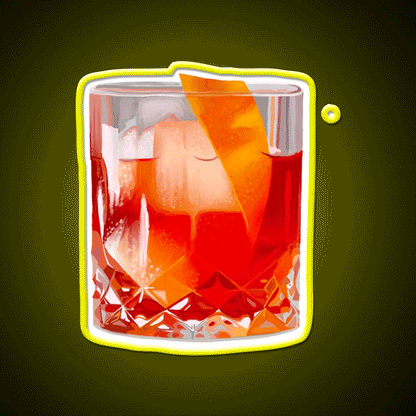 Negroni Cocktail Bar Decor Led Neon Sign Rgb Color - Custom LED neon sign front view