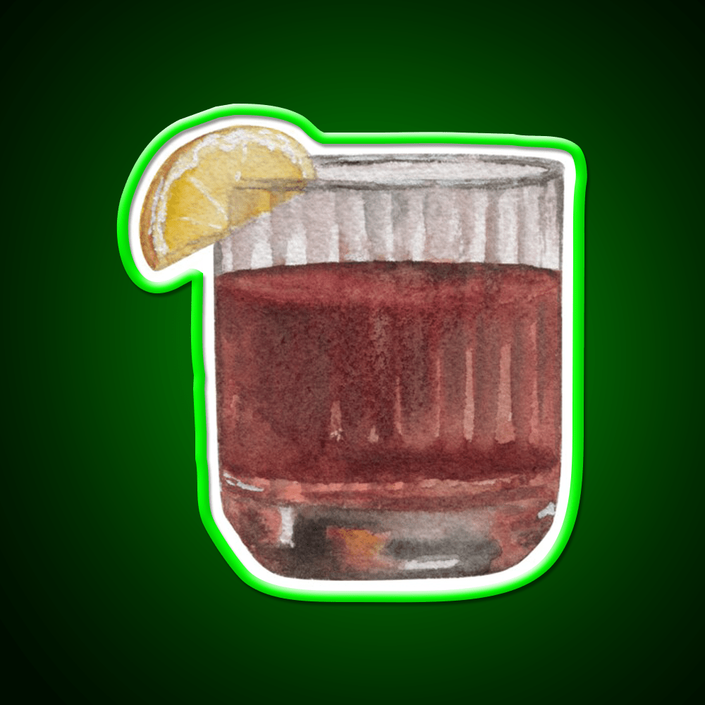Negroni Cocktail Glass Cocktail Bar Decor Led Neon Sign Rgb Color - Shineneon