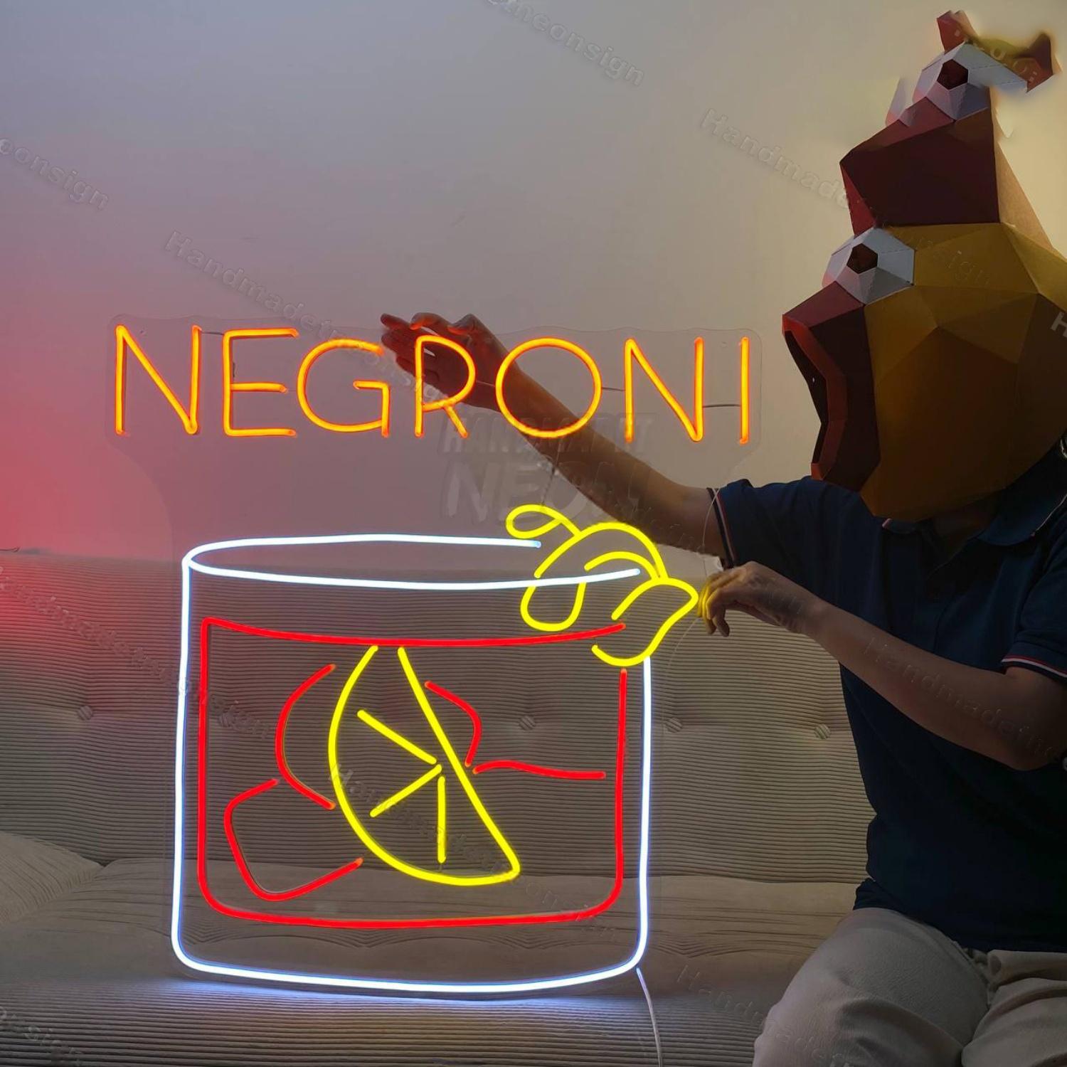 Negroni Cocktail Led Neon Sign Bar Led Neon Sign | Shineneon
