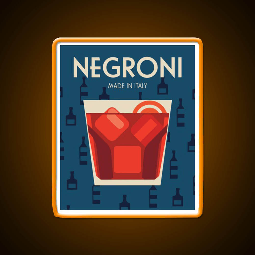 Negroni Made In Italy Cocktail Bar Decor Led Neon Sign Rgb Color - Shineneon