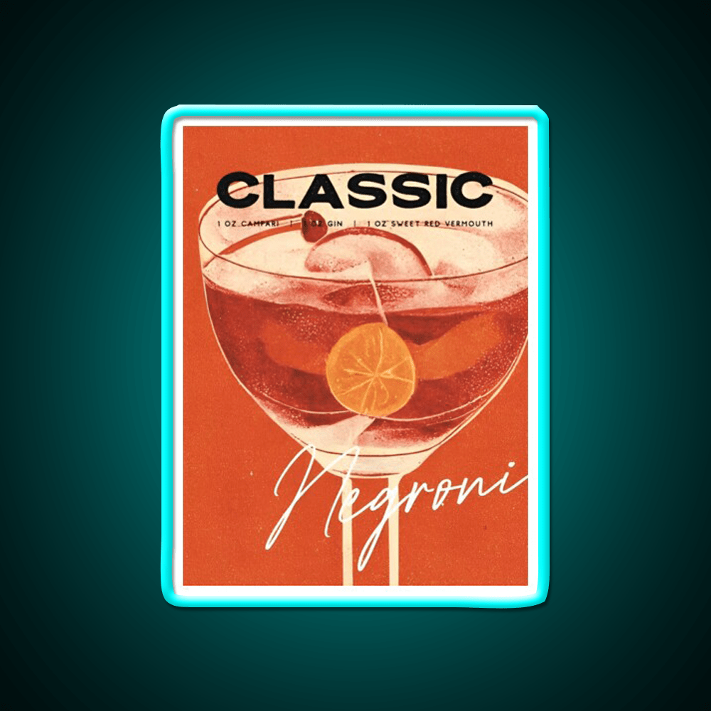 Negroni Retro Cocktail Vintage Drinks Cocktail Bar Decor Led Neon Sign Rgb Color - Shineneon