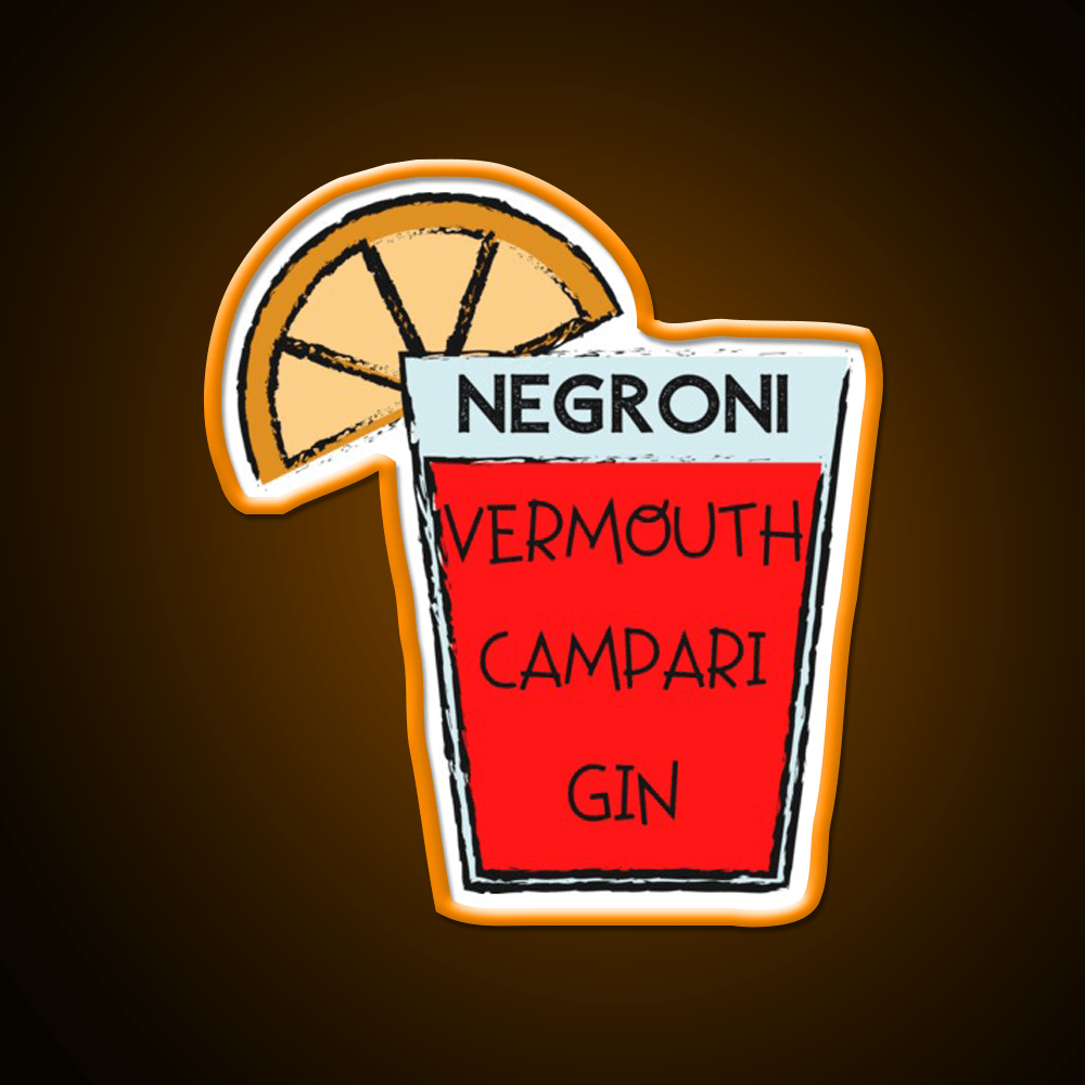 Negroni Vermouth Campari Gin Cocktail Bar Decor Led Neon Sign Rgb Color - Shineneon