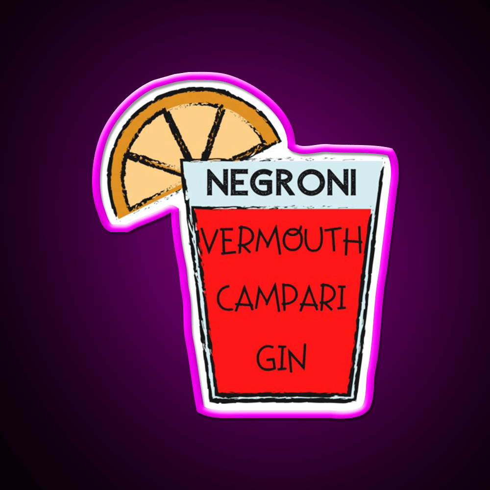 Negroni Vermouth Campari Gin Cocktail Bar Decor Led Neon Sign Rgb Color - Shineneon