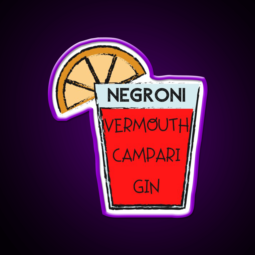 Negroni Vermouth Campari Gin Cocktail Bar Decor Led Neon Sign Rgb Color - Shineneon