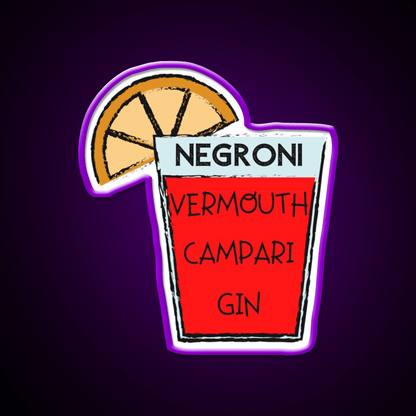Negroni Vermouth Campari Gin Cocktail Bar Decor Led Neon Sign Rgb Color - Shineneon
