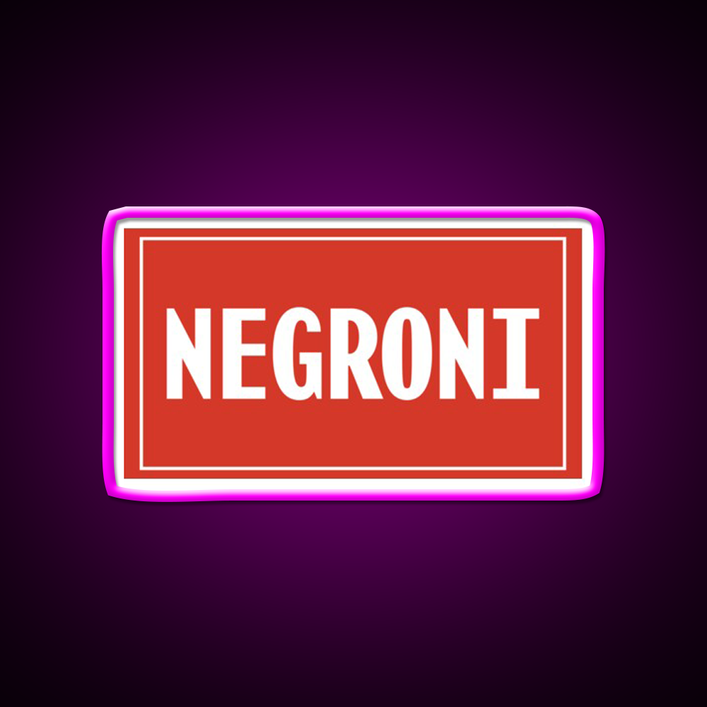 Negroni Vintage Rectangle Cocktail Bar Decor Led Neon Sign Rgb Color