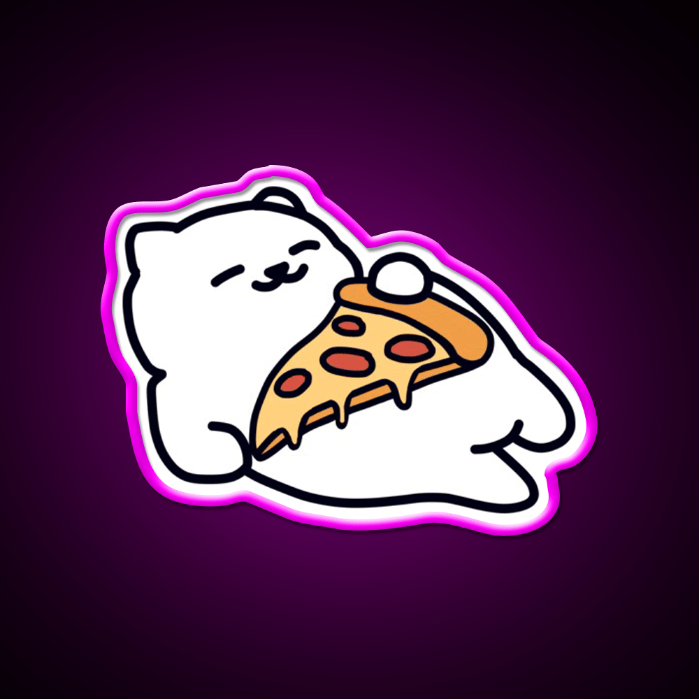 Neko Atsume Fast Food Led Neon Sign For Burger Place Rgb Color - Shineneon