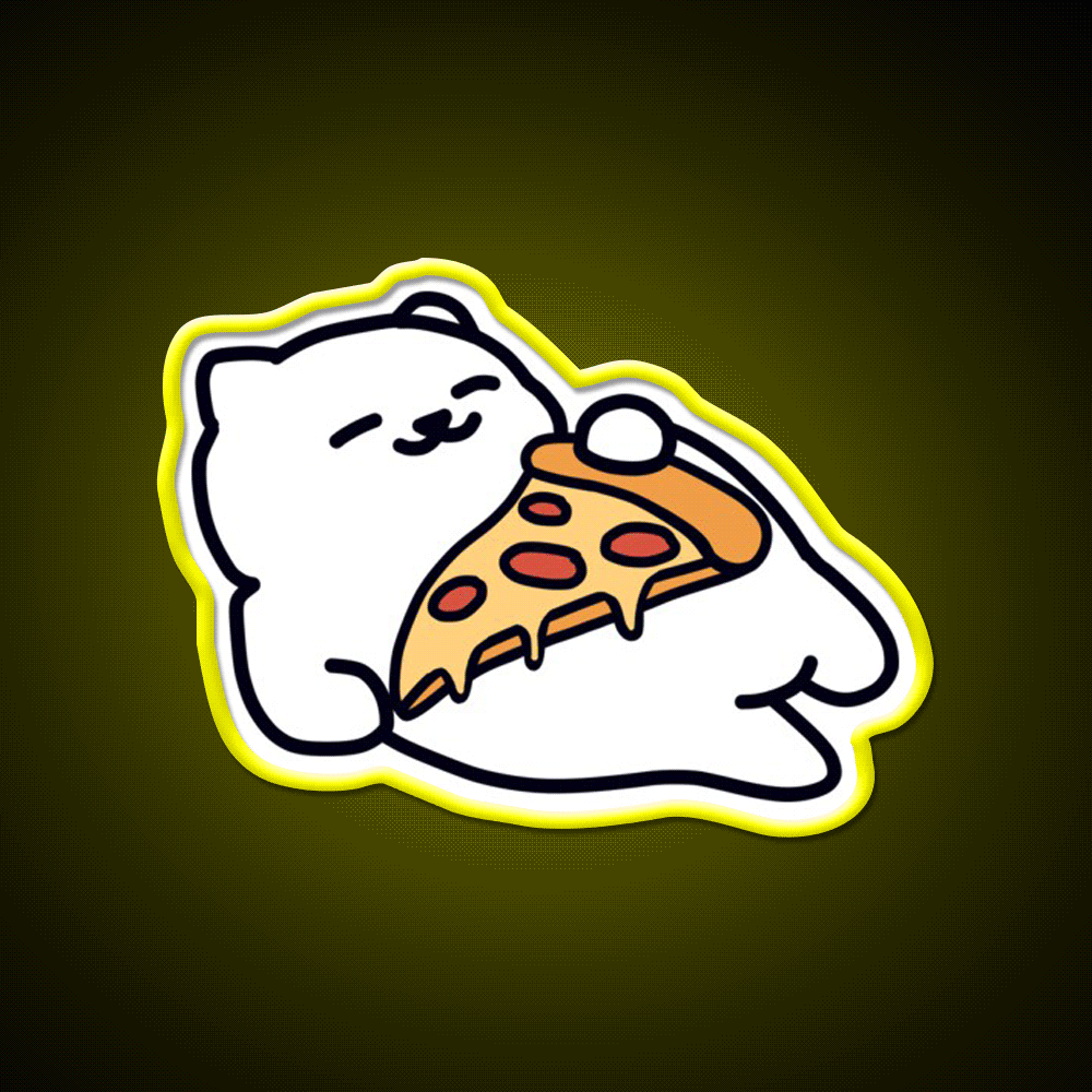Neko Atsume Fast Food Led Neon Sign For Burger Place Rgb Color - Custom LED neon sign front view