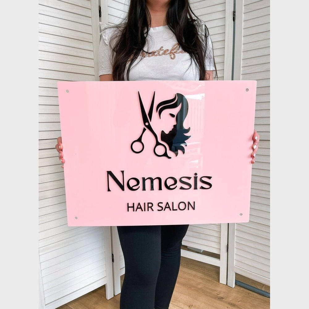 Nemesis Hair Salon Acrylic Business Logo Sign - Shineneon