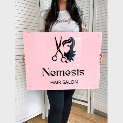 Nemesis Hair Salon Acrylic Business Logo Sign - Shineneon