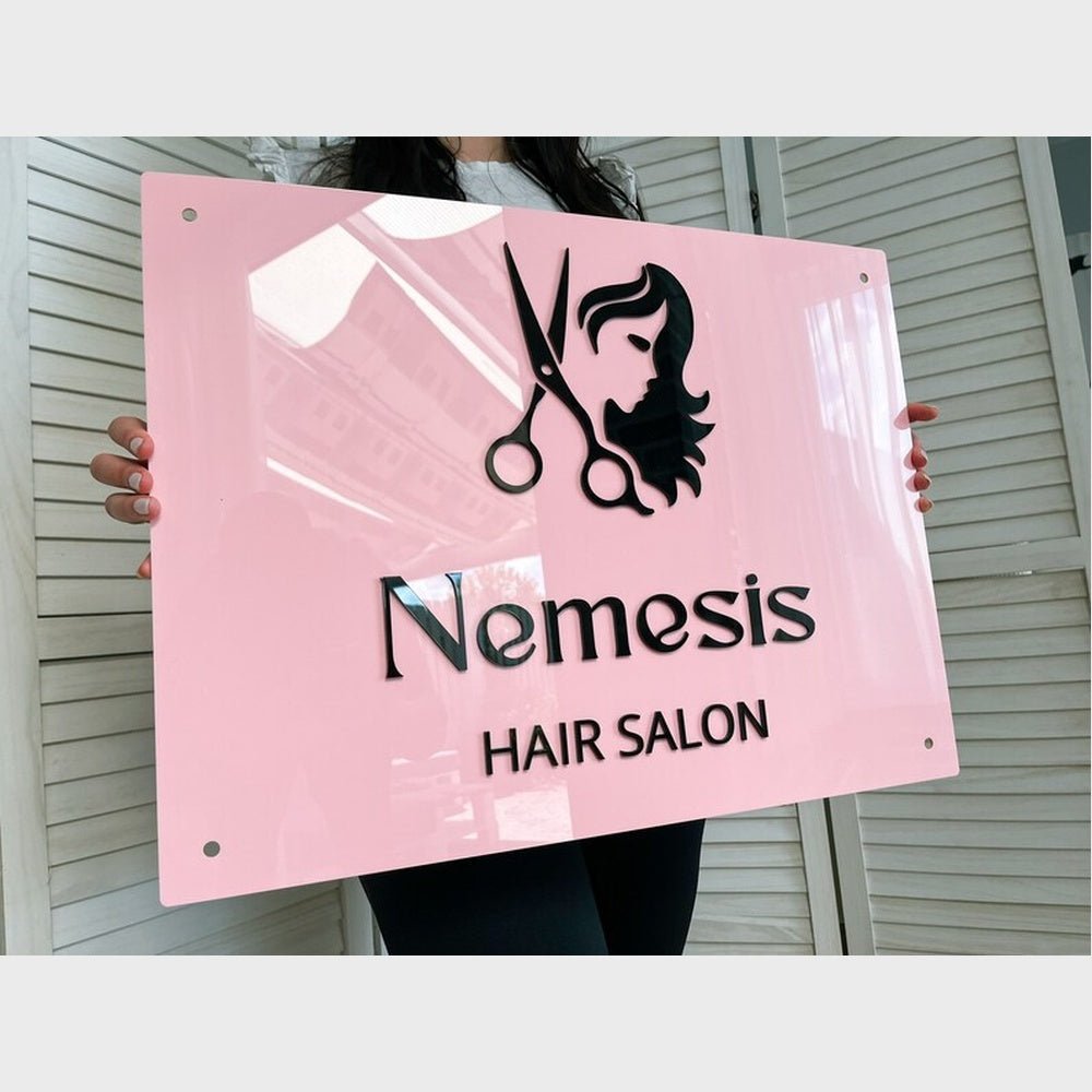 Nemesis Hair Salon Acrylic Business Logo Sign - Shineneon