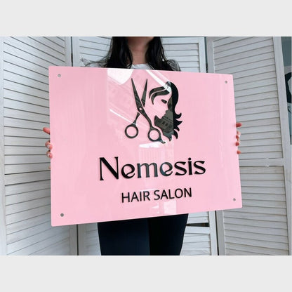 Nemesis Hair Salon Acrylic Business Logo Sign - Shineneon