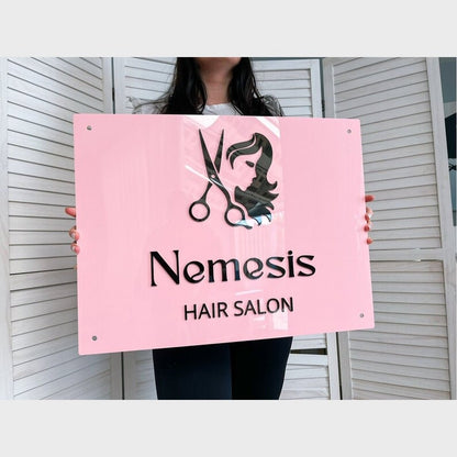 Nemesis Hair Salon Acrylic Business Logo Sign - Shineneon