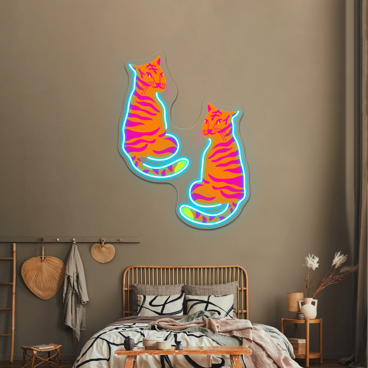 Neon Abstract Tigers Wall Artwork Neon Signs