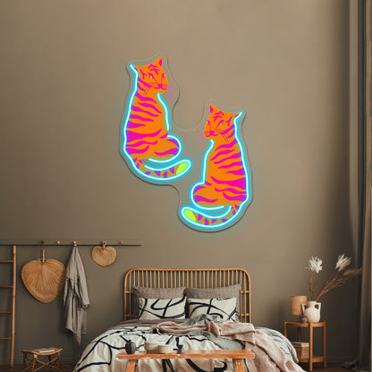 Neon Abstract Tigers Wall Artwork Neon Signs