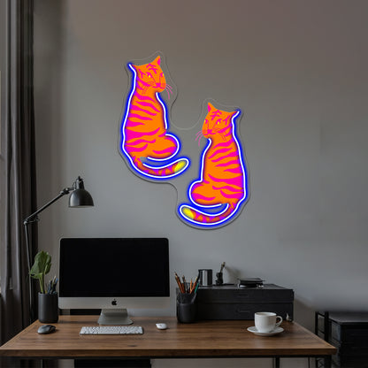 Neon Abstract Tigers Wall Artwork Neon Signs