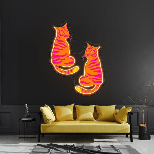 Neon Abstract Tigers Wall Artwork Neon Signs