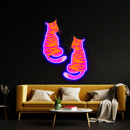 Neon Abstract Tigers Wall Artwork Neon Signs