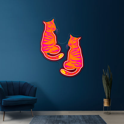 Neon Abstract Tigers Wall Artwork Neon Signs