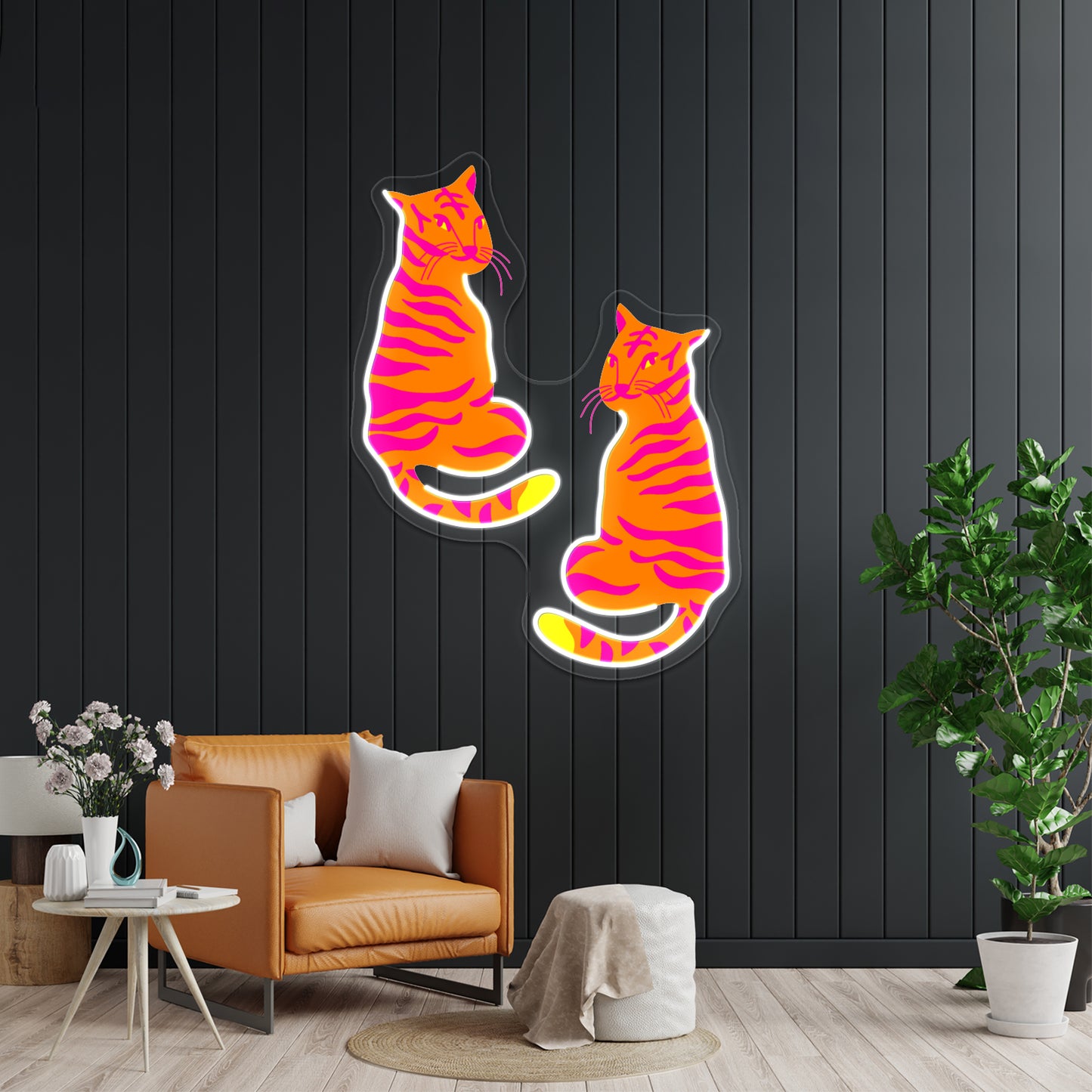 Neon Abstract Tigers Wall Artwork Neon Signs