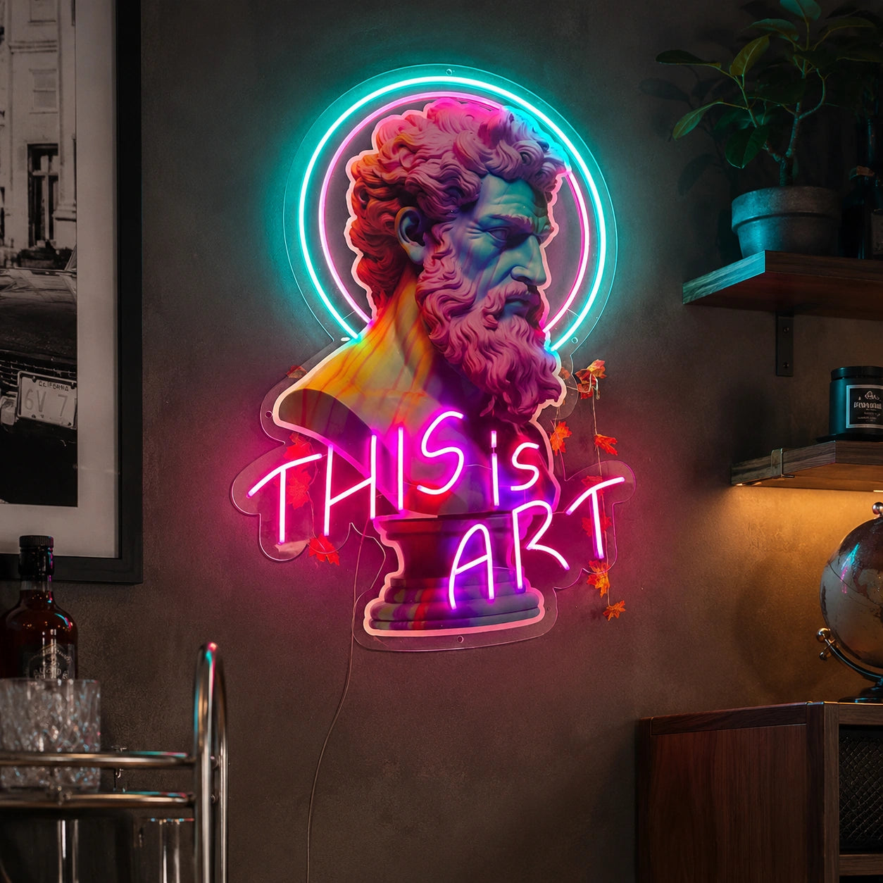 Neon Art Bust Neon Sign LED Neon Sign real lifestyle scene
