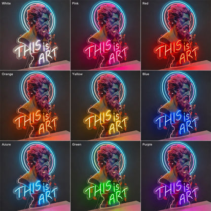 Neon Art Bust Neon Sign LED Neon Sign color grid